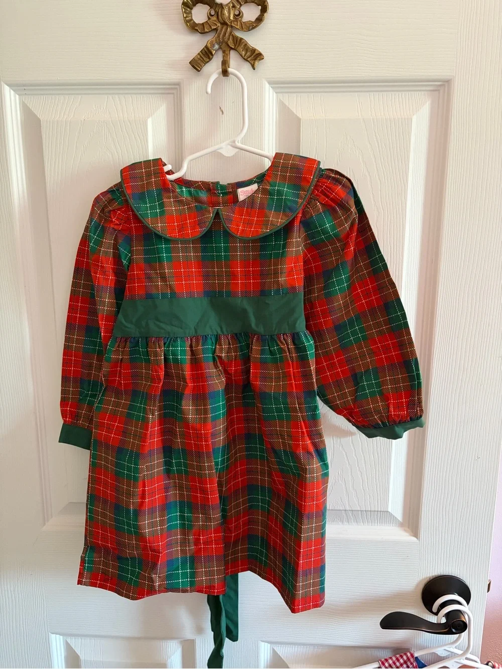 NWOT Girls' Red & Green Plaid Long-Sleeve Dress